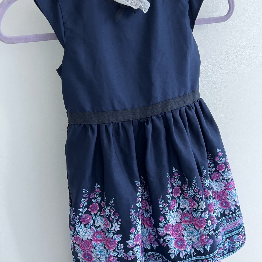 Janie and Jack Navy Dress with White Lace